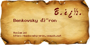 Benkovsky Áron névjegykártya